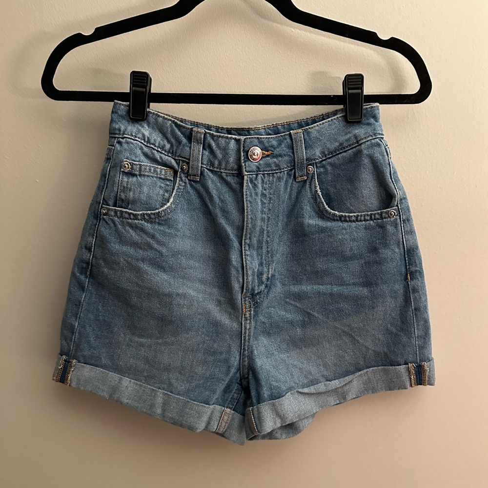 H&M high-waist rolled jeans size 0 - EUC